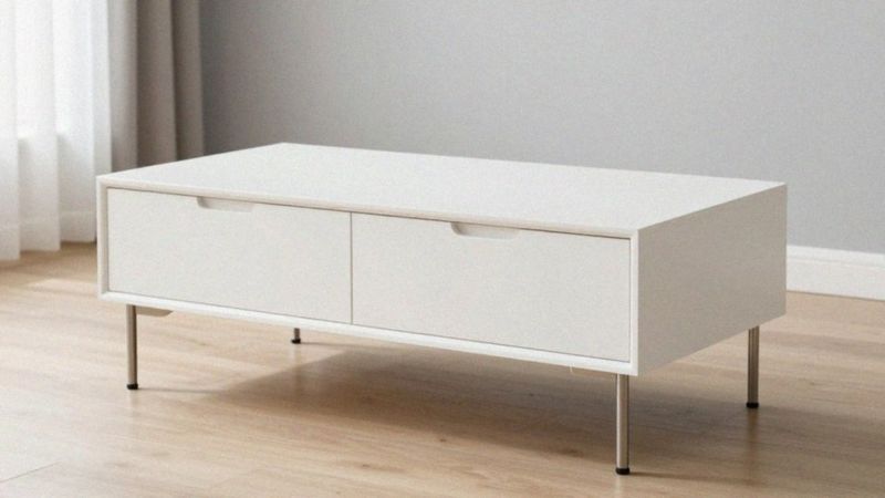 Z jakich materiałów powinien być biały stolik z szufladami?