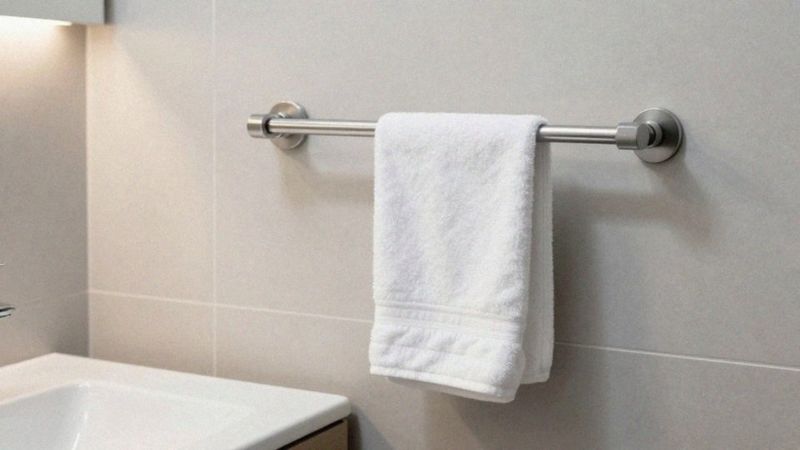 Jak wysoko powiesić wieszak na ręcznik przy umywalce?