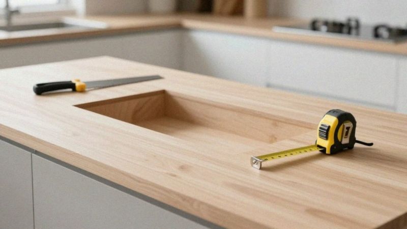Jak wykonać wycięcia pod zlew i płytę grzewczą?