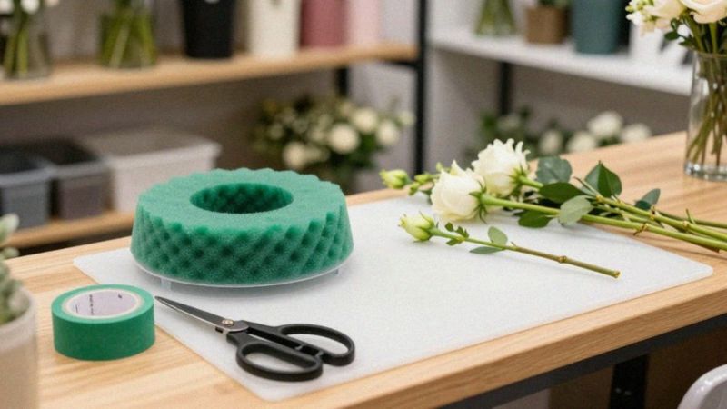 Jak przygotować wianek na pierścieniu z gąbki florystycznej?