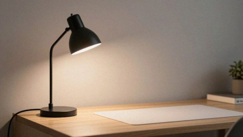 Gdzie ustawić czarną lampę stołową, aby nie rzucała cieni?