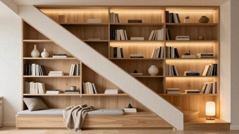 Jak stworzyć biblioteczkę pod schodami?
