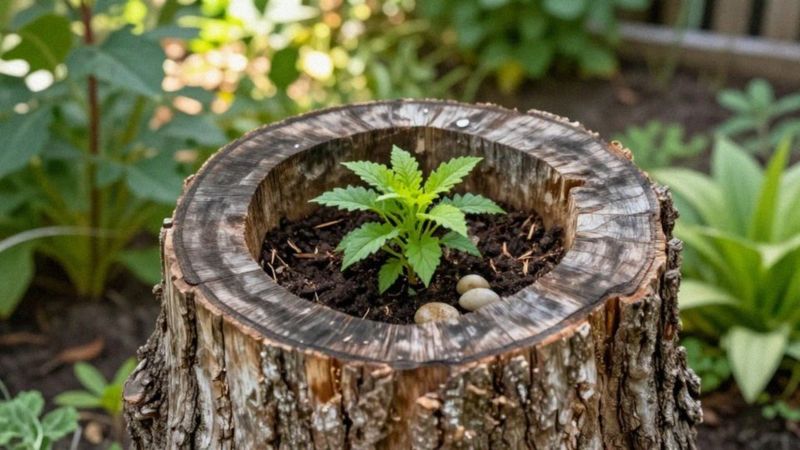 Jak wydrążyć pień na naturalną donicę?