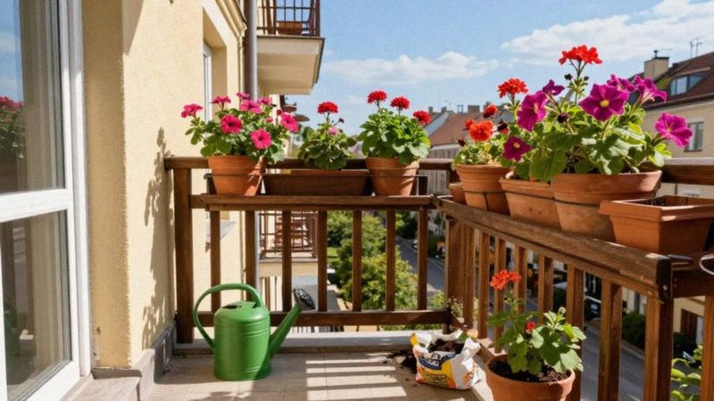 Jak podlewać kwiaty na balkon w upalne dni?