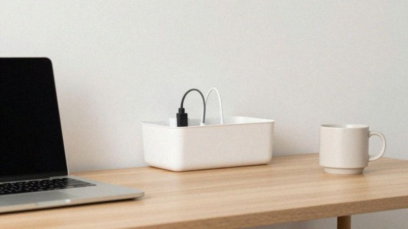 Jak ukryć listwę zasilającą i hub USB?