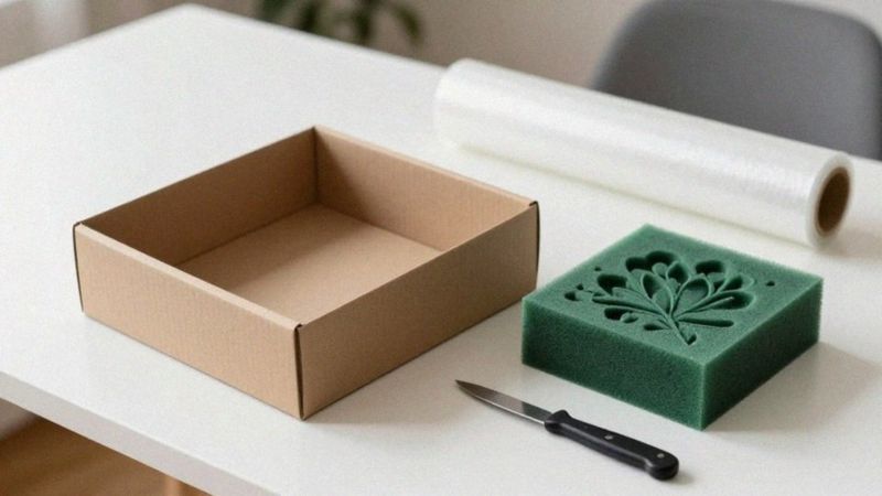 Jak przygotować pudełko i gąbkę florystyczną do flower boxa?