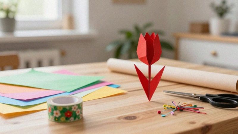 Jak zrobić tulipana z krepiny lub metodą origami?