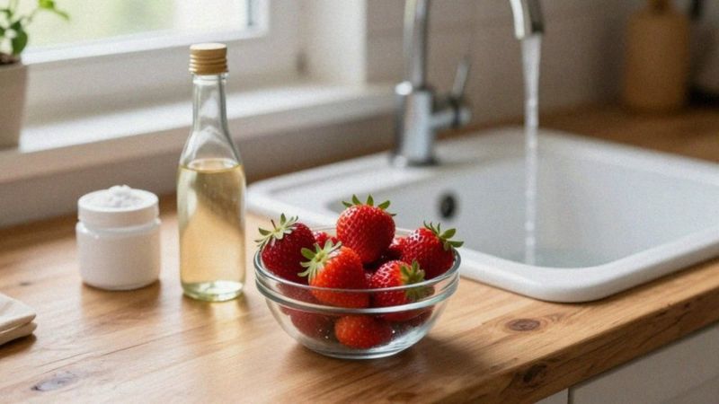 Ocet czy soda oczyszczona do mycia truskawek?