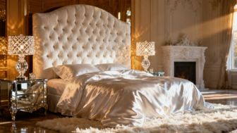 Biała sypialnia w stylu glamour — elegancja i przytulność w jednym