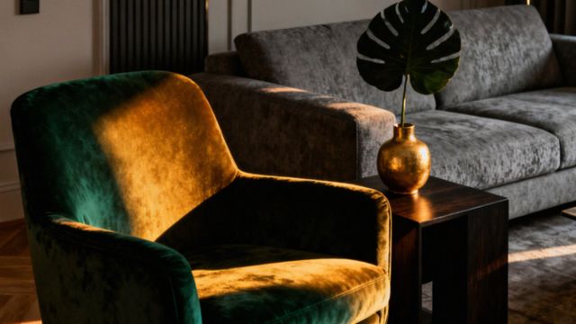 Butelkowa zieleń z szarym — jak stworzyć elegancki i harmonijny salon?
