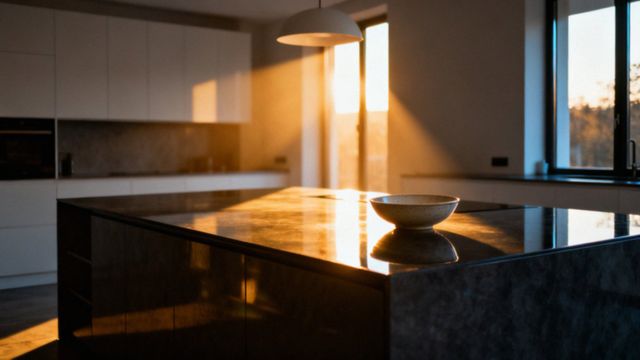 Ciemne blaty w kuchni — elegancja i praktyczne porady