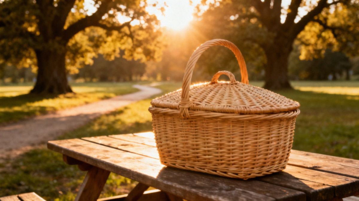 Koszyk zamykany wiklinowy — idealny wybór na piknik i do wnętrza