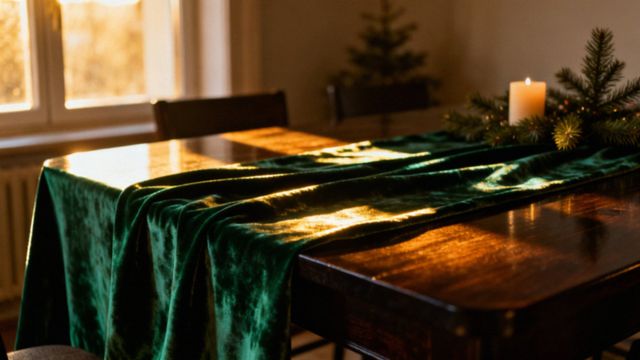 Obrus świąteczny w butelkowej zieleni — elegancja na każdą okazję