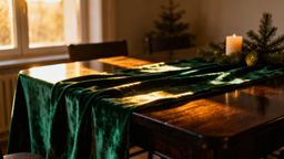 Obrus świąteczny w butelkowej zieleni — elegancja na każdą okazję