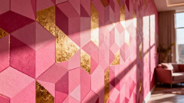 Tapeta geometryczna różowa — jak wprowadzić nowoczesny styl do wnętrza?