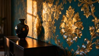 Tapeta ze złotymi ornamentami — elegancja i styl w Twoim wnętrzu